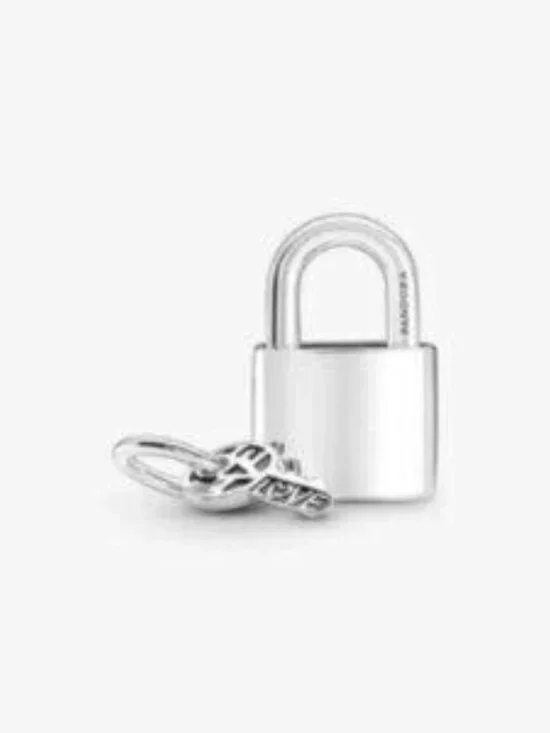 Pandora Padlock and Key Dangle Charm - Picture 3 of 5